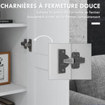 Armoire 2 portes meuble de rangement avec 5 étagères, style contemporain, 60L x 36,5l x 175H