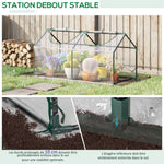 Serre de jardin mini serre 2 fenêtres enroulables couverture en PVC 120 x 60 x 60 cm transparent
