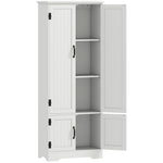Buffet de cuisine armoire de cuisine contemporaine multi-rangements 2 placards 3 étagères MDF panneaux particules blanc