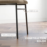 Set di 2 sedie da pranzo con seduta imbottita in tessuto effetto lino, gambe in acciaio stabili, design moderno, marrone chiaro