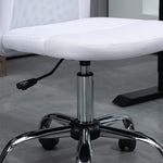 Chaise de bureau ergonomique hauteur réglable piètement chromé pivotant 360° revêtement maille blanc