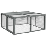 Clapier à lapins cage lapin pliable avec poignée dessus ouvrable pour 2 à 3 lapins cochons d'inde 110 x 105 x 50 cm gris
