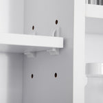 Armoire murale salle de bain avec miroir, meuble salle de bain, 7 étagères ouvertes et placard,100 x 15 x 70 cm, blanc