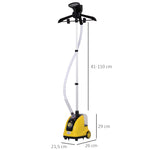Défroisseur vapeur vertical défroisseur à vêtements 1,4 L 1950 W débit vapeur 32g/min tige telescopique jaune noir