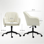Chaise de bureau, fauteuil de bureau ergonomique réglable en hauteur, siège pivotante, fonction de bascule, beige