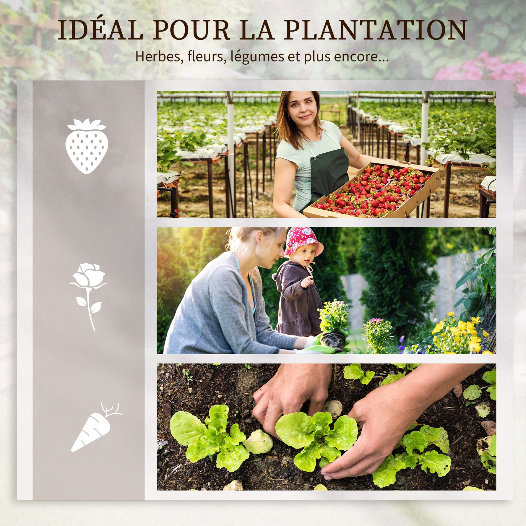 Jardinière carré potager de jardin en acier modulable ensemble de 5 jardinières pour légumes, plantes, fleurs, vert
