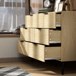 Commode 6 tiroirs Commode moderne pour chambre à coucher avec design anti-basculement 110L x 40l x 75H cm Aspect bois