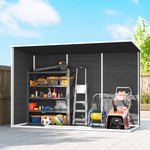 Abri de jardin en plastique, avec plancher, 303 x 123 x 197 cm, effet bois gris