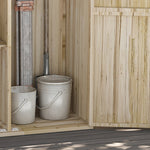 Armadio da giardino, armadio ripostiglio in legno, 2 ripiani, 2 ante, tetto inclinato, 120 x 57 x 183 cm, legno naturale
