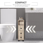 Porte-Papier Toilette 3 Niveaux avec Sortie Intégrée, Panneaux de Particules Aspect chêne Clair