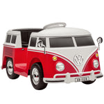 Voiture électrique enfant Volkswagen T1 sous licence officielle 12 V avec 2 moteurs démarrage doux 89x49x41,5cm rouge
