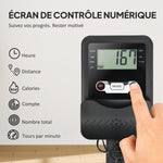 Rameur à eau, rameur musculation d'appartement réservoir ajustable 6-11L écran LCD support de tablette 170x46x77cm noir