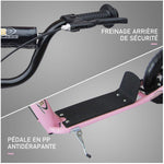 Kinderroller Cityroller 30 cm Luftreifen, höhenverstellbarer Lenker, Handbremse und Ständer, Stahl, für Kinder ab 5 Jahren, Pink