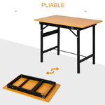 Opvouwbare werkbank, inklapbare werktafel met liniaal en gradenboog, MDF-werktafel 100 x 60 x 75,5 cm, geel/zwart