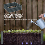 Lot de 2 carré potager de jardin dim. 100L x 100l x 30H cm - tôle d'acier ondulée gris foncé