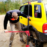 Cric farm jack tout-terrain ATV 4x4, cric pour voiture véhicule charge max. 3000 kg, hauteur de levage 11-135 cm, rouge