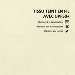 Ensemble de 2 coussins d'assise avec dossier, coussin d'assise et de dossier extérieur et intérieur, crème