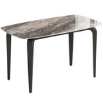 Table à manger rectangulaire pour 4 personnes, 130 x 70 x 75 cm, table de cuisine avec plateau en pierre frittée, marron