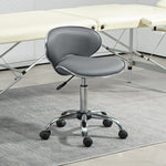 Tabouret à roulettes tabouret de travail avec hauteur réglable 44-56 cm et dossier, pivotant 360°, gris