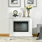 Cheminée électrique Grande Taille 2000 W Effet Flammes LED minuterie température luminosité réglables télécommande fournie Blanc