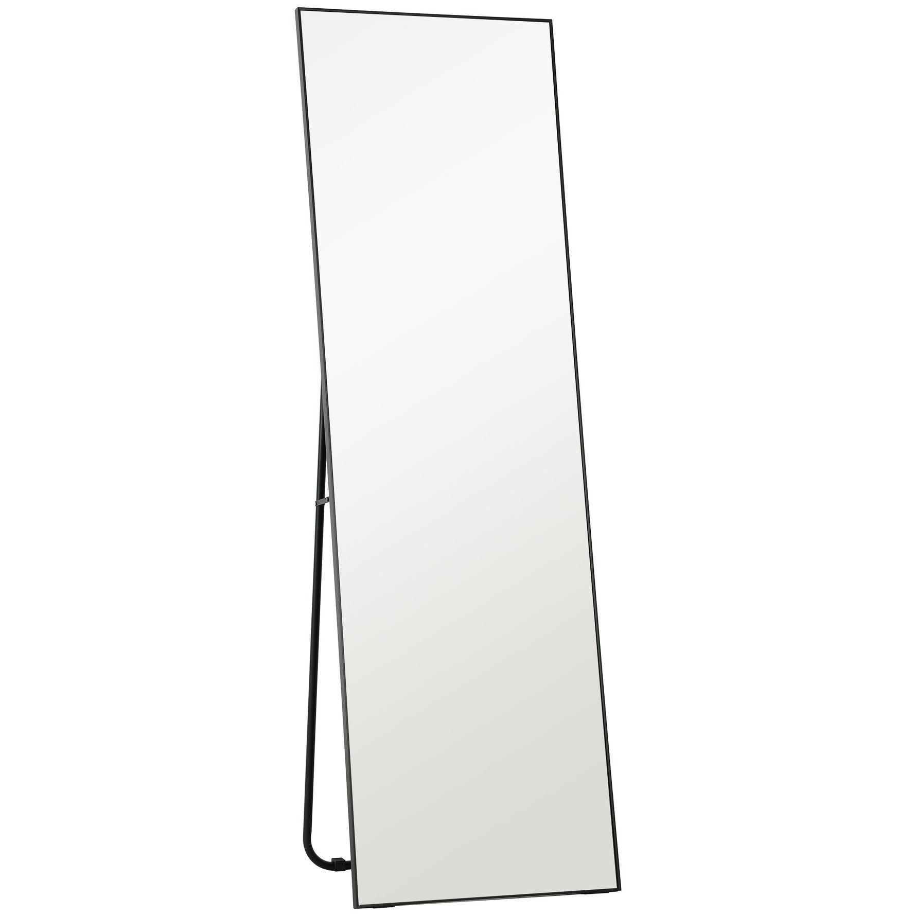Grand miroir pleine longueur rectangulaire, 50 x 160 cm, miroir sur pied, mural ou pocé contre mur, noir