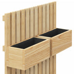 Jardinière murale potager avec 5 bacs treillis en bois massif amovibles 60 x 16 x 100 cm
