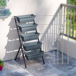 Jardinière surélevée avec étages jardinière verticale avec 5 bacs à fleurs trous de drainage cadre en acier gris