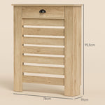 Couvercle de radiateur cache radiateur grille à lattes horizontales avec 2 tiroirs en bois 78l x 19P x 95,5H cm chêne