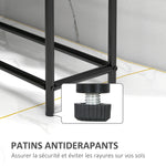 Porte serviettes sur pied sèche serviette 2 niveaux en métal pour la salle de bain, dim. 66l x 20P x 110H cm, noir