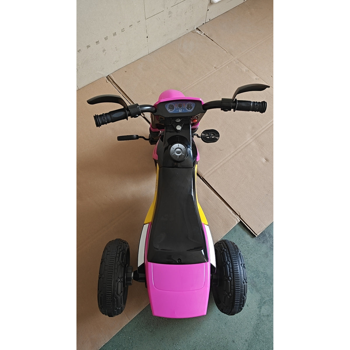 Kinder-Dreirad Motocross mit Musik- und Lichteffekten, Aufbewahrungsfach, Pink