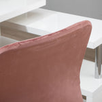 Chaise de bureau fauteuil pivotant 360° ergonomique hauteur réglable revêtement velours  rose et doré