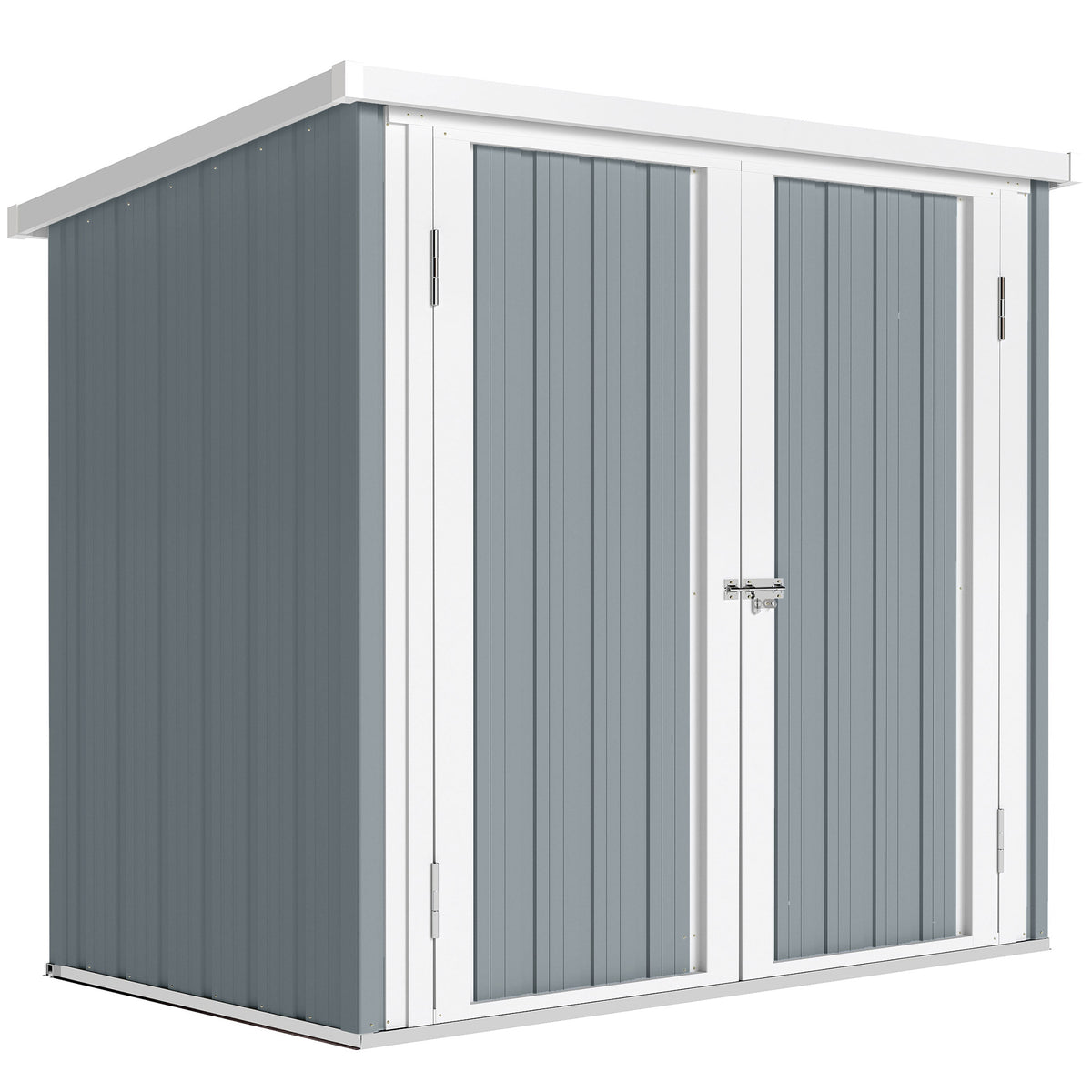 Abri de Jardin cabane de jardin 1,09 m² 2 Portes verrouillables 147 x 86 x 134 cm tôle d'acier Gris clair Blanc