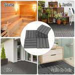 Quadrotte - Piastrelle per terrazza - Set da 9 - a incastro, installazione molto semplice - Quadrotte in plastica composita effetto legno nero