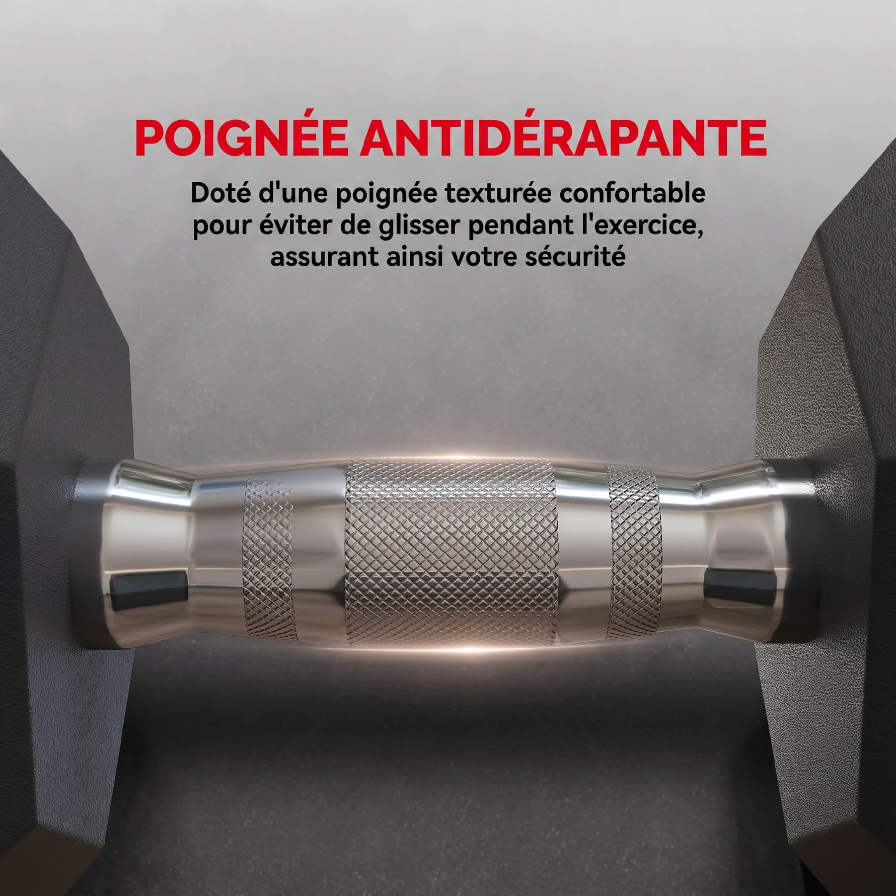 Ensemble d'haltères courtes, lot de 2 haltères hexagonaux recouverts de caoutchouc, acier noir