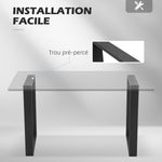 Lot de 2 pieds rectangulaires en acier noir pour table - hauteur 72 cm - design contemporain