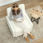 Fauteuil convertible 1 place, fauteuil-lit avec rangement caché, assise large et rembourrée, 72 x 85,5 x 91 cm, crème