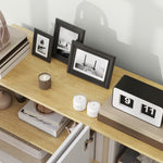Buffet salle à manger buffet cuisine 4 portes à fermeture douce et étagères réglables 140l x 40P x 75H cm blanc laqué