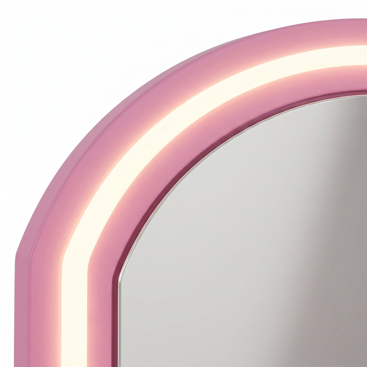 Kinderschminktisch mit Hocker und LED-Spiegel, Schminktisch für 3 bis 8 Jahre, 88,6 x 38,8 x 96,9 cm, Rosa
