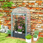 Mini serre de jardin serre balcon avec sac de plantation et housse en plastique renforcé, porte enroulable, transparente