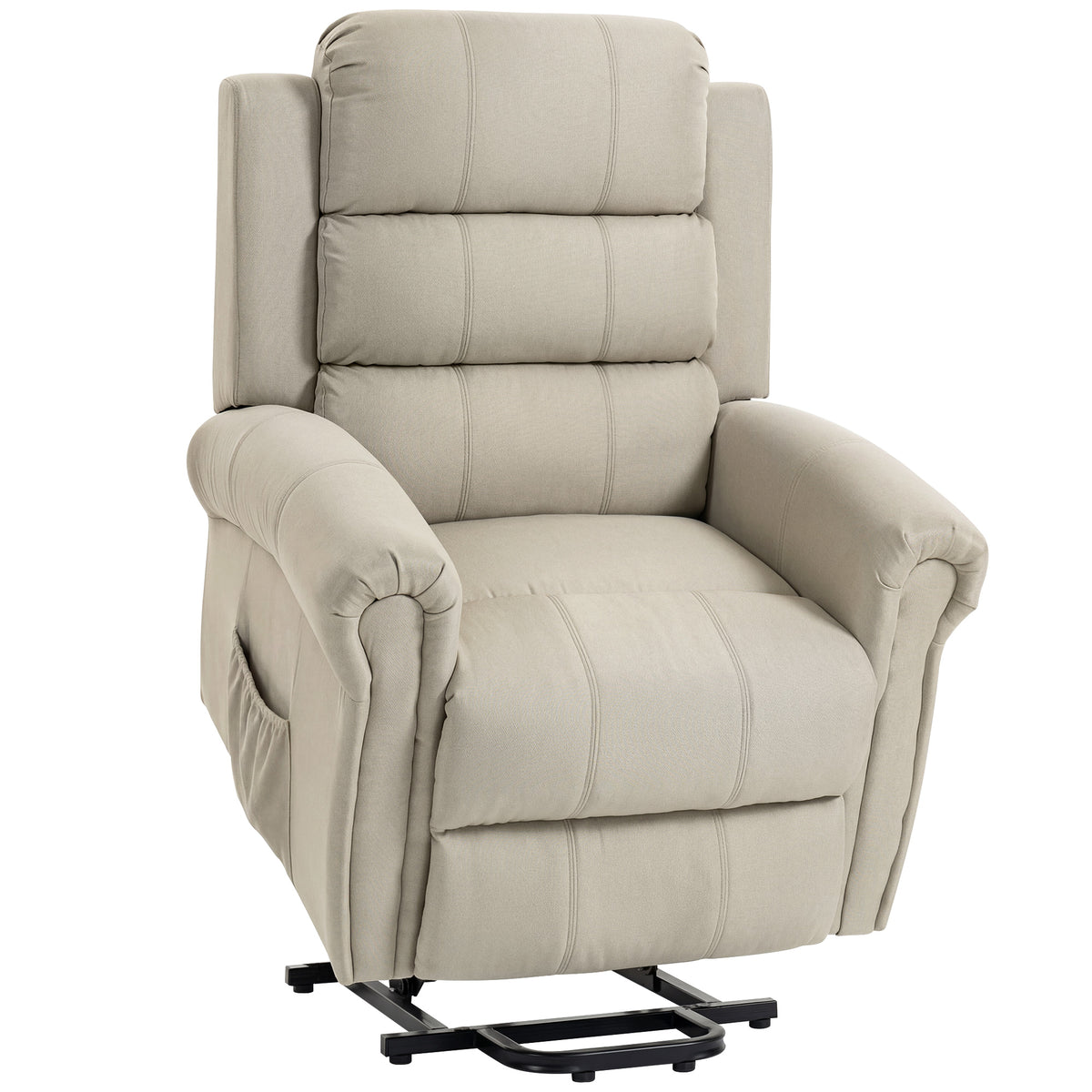 Fauteuil releveur électrique, fauteuil relax électrique avec fonction massage et chauffage, 87 x 87,5 x 108 cm, beige