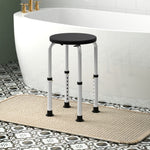 Tabouret de Douche réglable en Hauteur siège de Douche Ergonomique Pieds antidérapants Charge Max. 136 Kg alu HDPE Noir