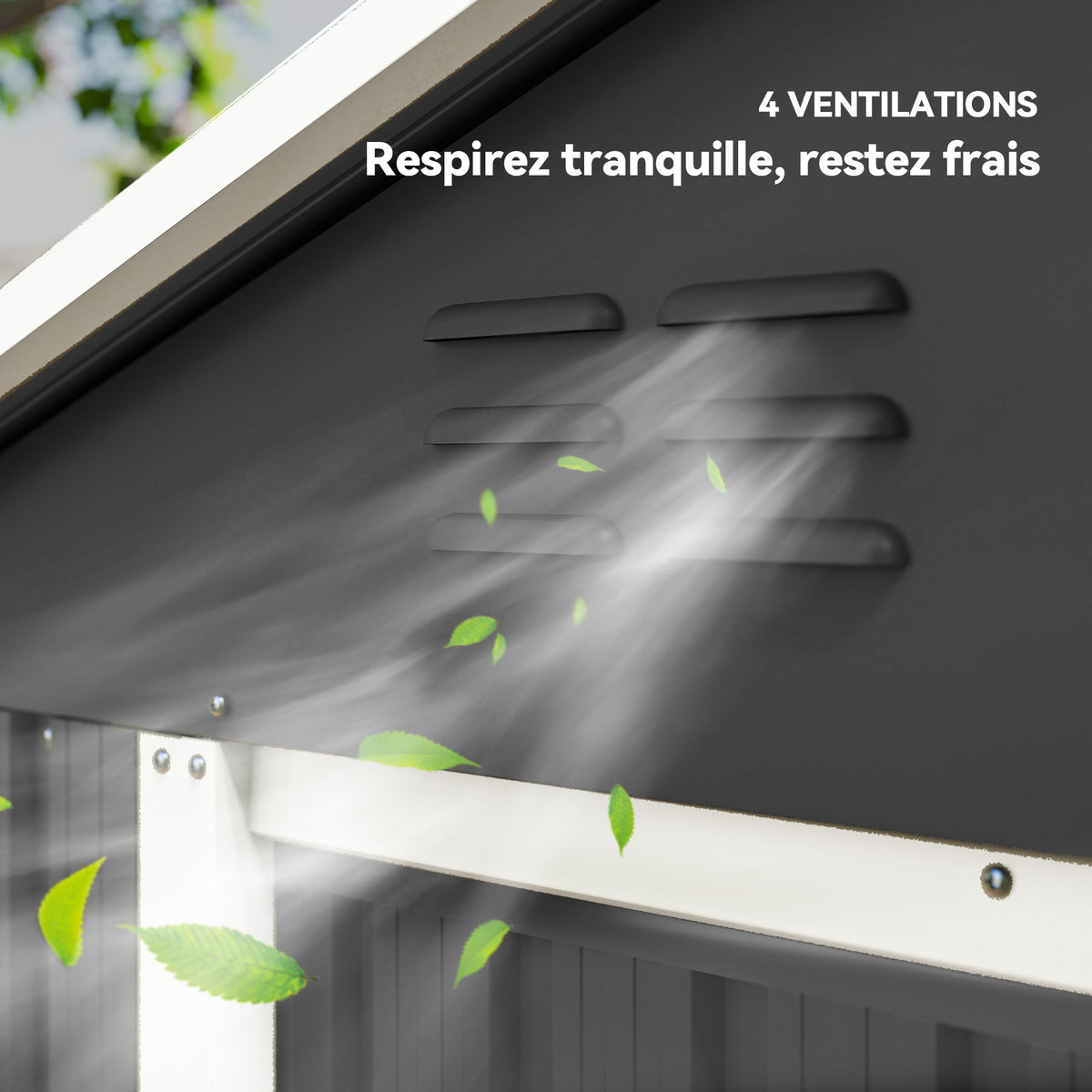Abri de jardin en métal grand espace de rangement extérieur avec portes coulissantes 194 x 107 x 191 cm gris foncé
