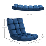 Fauteuil Convertible Fauteuil Paresseux Grand Confort Inclinaison Dossier Multipositions 90°-180° Bleu Roi