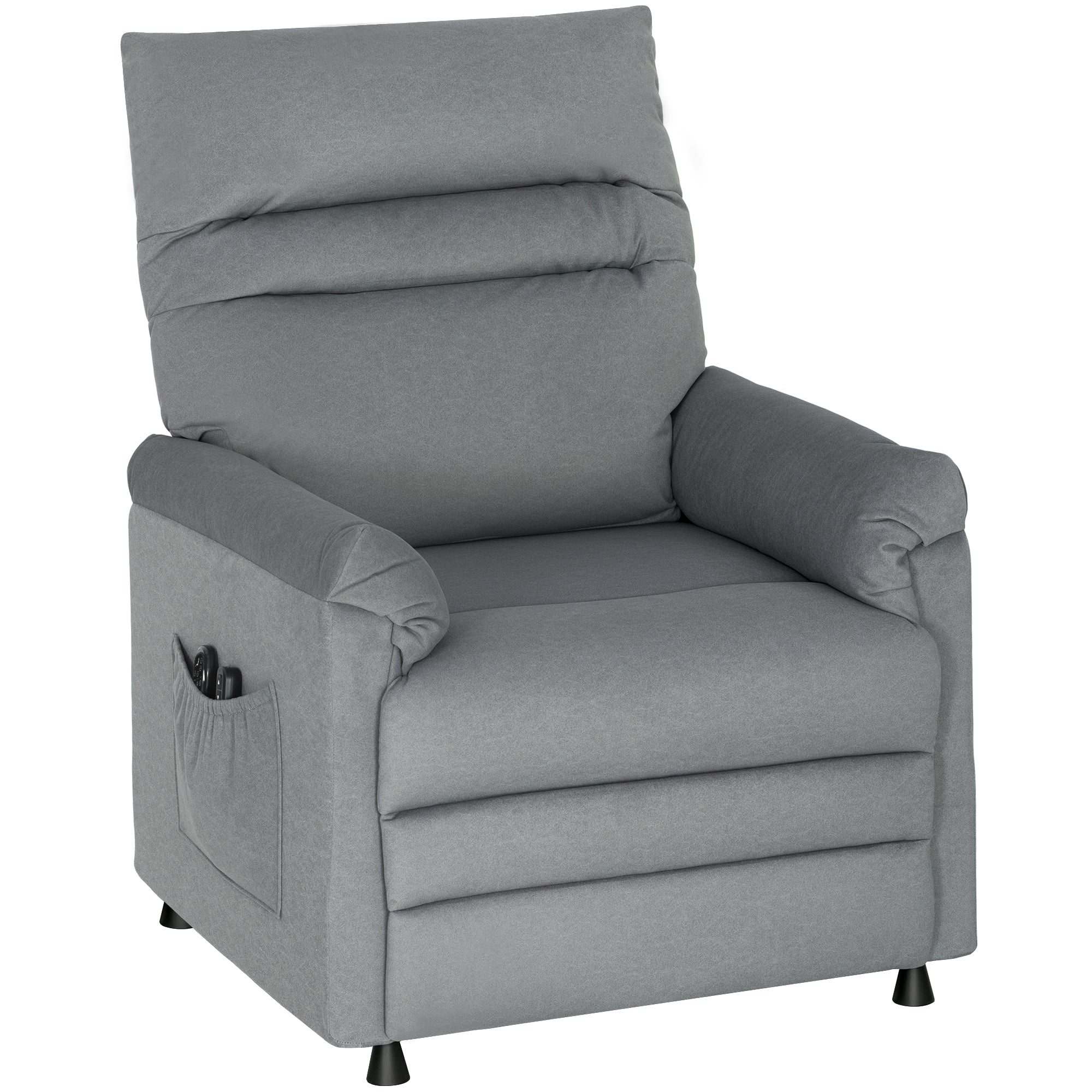 Fauteuil relax électrique massant et chauffant, fauteuil inclinable, repose-pieds, moteur silencieux, 82x99x106cm, gris