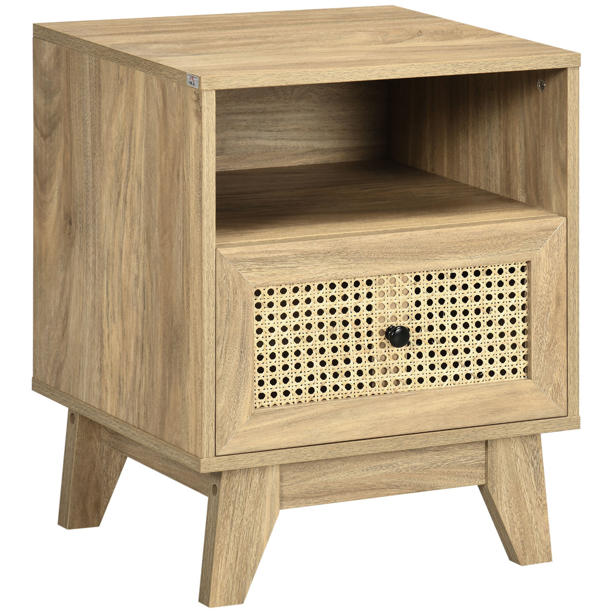 Table de chevet  table de nuit avec tiroir porte cannage et niche vintage 45 x 39 x 56,5 cm