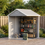 Abri de jardin en résine 2,7 m² avec plancher portes à loquet 3 fenêtre structure en aluminium 240 x 190 x 228 cm gris
