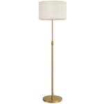 Lampadaire sur pied salon, lampe sur pied dimmable avec télécommande, abat-jour en lin, hauteur réglable 133-168cm, doré