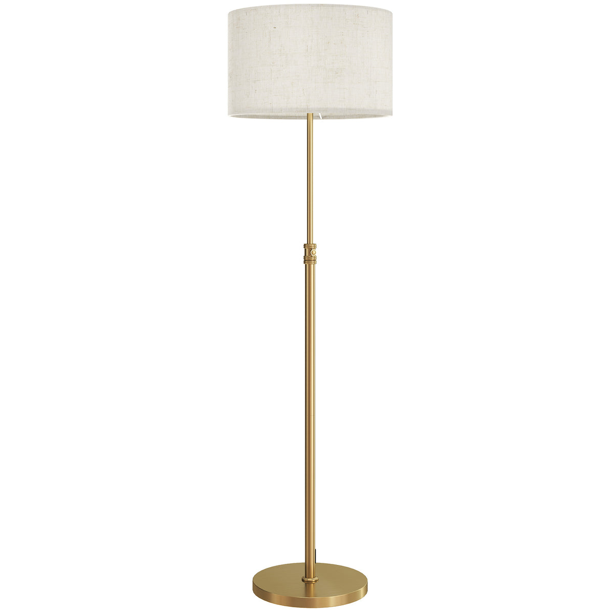 Lampadaire sur pied salon, lampe sur pied dimmable avec télécommande, abat-jour en lin, hauteur réglable 133-168cm, doré
