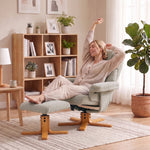 Recliner chair with footrest, relaxation chair, reclining backrest, padded seat, 79x80x104cm, cream