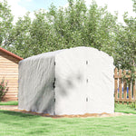 Serre tunnel de jardin 6m², serre de jardin tunnel 300x200x195cm bâche PE 220g/m² bords prolongés 50 cm avec porte blanc